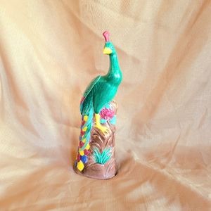 Vintage Mid Century Peacock Ceramic Figurine Statue